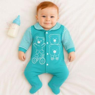 Imagem de Macacão Fofo Para Bebe Tecido Leve Confortável Roupa Tip Top Menino ou