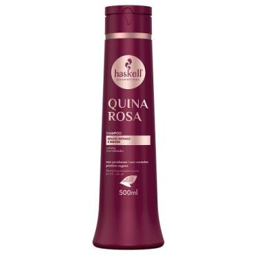 Imagem de Shampoo quina Rosa 500ml Haskell  Revitalização suave para cabelos opa