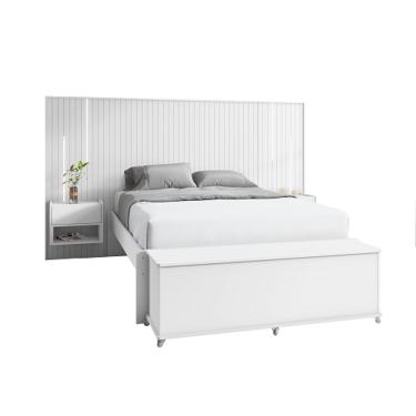 Imagem de Baú Banco Luca Branco - Casa D Móveis