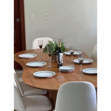 Imagem de Sala De Jantar Orgânico 8 Cadeiras 2,20 Haley Requinte Salas