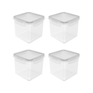 Imagem de Kit de potes organizadores de geladeira quadrado Ou 4 peças1