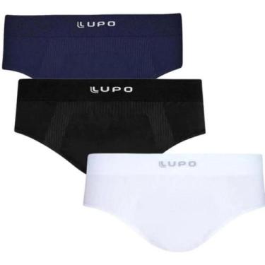 Imagem de Kit 3 Cuecas Masculina Slip Lupo 681 Micromodal Premium Seamless, Sort