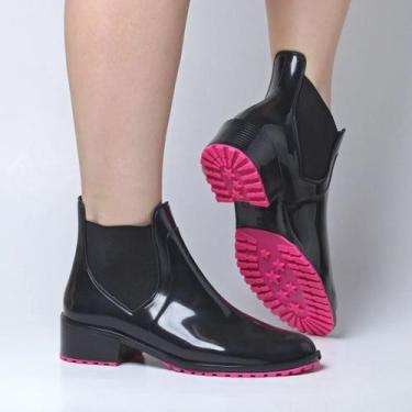 Imagem de Bota Feminina Tratorada Preta Inverno Confortável Cano Curto - Genéric