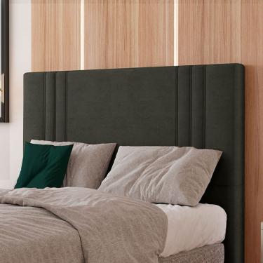 Imagem de Cabeceira Estofada Casal 140 Cm Diamante Veludo Marrom