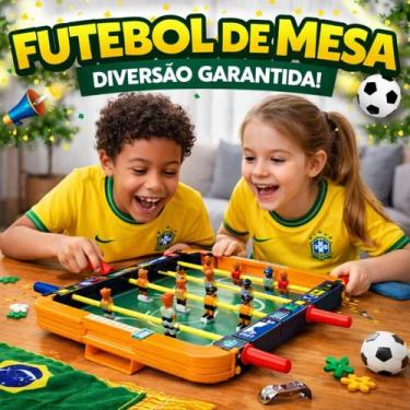 Imagem de Pebolim de Mesa Infantil Futebol de Mesa Brinquedo Presente Dia das Cr