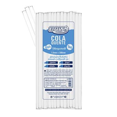 Imagem de Bastão de Cola Quente Invente em Resina de EVA e Taquificante Natural 1KG Transparente BRW
