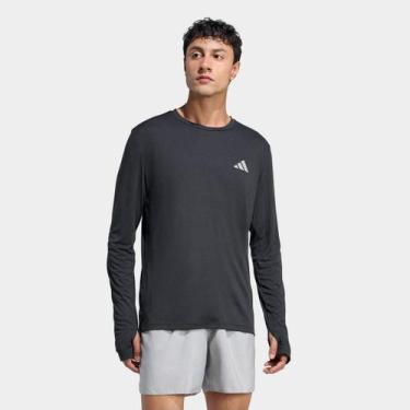 Imagem de Camiseta Adidas Manga Longa Essentials Masculina, Preto, GG