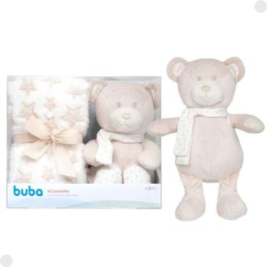 Imagem de Kit Soninho Ursinho com Mantinha Bege Para Bebês 18069 - Buba