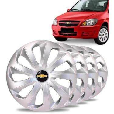 Imagem de Jogo 4 Calota Velox Aro 14 Prata Gm Celta Corsa Prisma Astra - Elitte