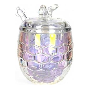 Imagem de Porta Mel Bee Rainbow De Vidro Com Colher Meleira 230ml - Hauskfraft