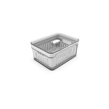 Imagem de Organizador de geladeira com cesto Ou 2,2L Linha Clear Fresh, Natural