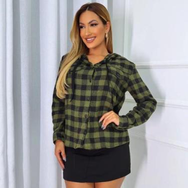 Imagem de Camisa Xadrez Festa Junina Blusa Country Flanelada Moda Feminina C/ To
