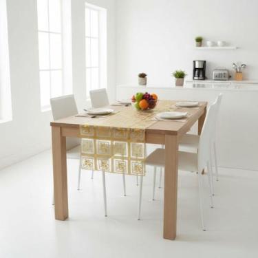 Imagem de Trilho De Mesa Metalizado Dourado Mod420A Rolo 0,50x20m Vinil PVC - Pl