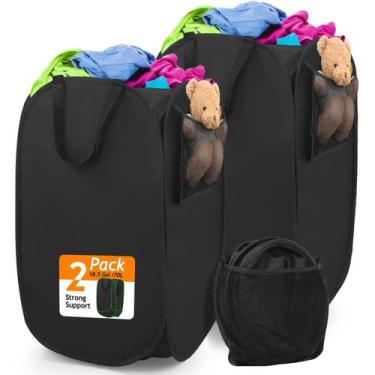 Imagem de Cesto de roupa suja HOUSE AGAIN atualizado em poliéster 70L, pacote co