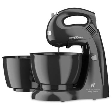 Imagem de Batedeira Britânia Turbo Double Bowl Pérola 500W 2 Tigelas, Preto, 220