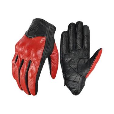Imagem de Luvas De Couro Retrô Para Motocicleta, Proteção Completa Para Motocros