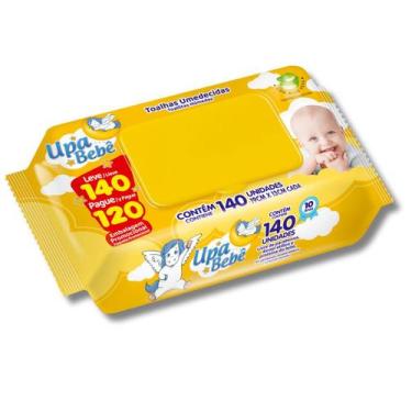 Imagem de Lenço Umedecido Sem Alcool Upa Bebê com 140 Unidades