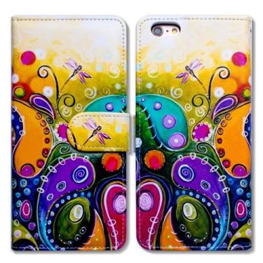 Imagem de Capa Bcov Colorful Dragonfly Wallet iPod Touch 7/6 em couro