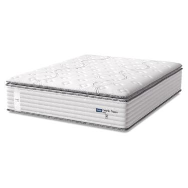Imagem de Colchão Casal Queen Molas Guarda Costas Max Com Pillow 158x198x40cm Branco/Cinza Probel
