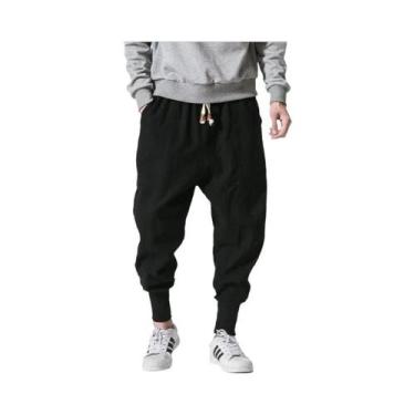 Imagem de Calças Jeans Masculinas De Perna Larga Em Algodão, Confortáveis E Casu