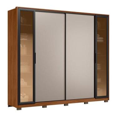 Imagem de Guarda Roupa Casal Laredo D44910KPE Nogueira Nude Prime TX Flex com Vi
