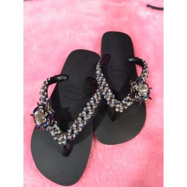 Imagem de Chinelo havaianas bordado de flor Rosely 33/34 35/36 37/38 39/40 41/42