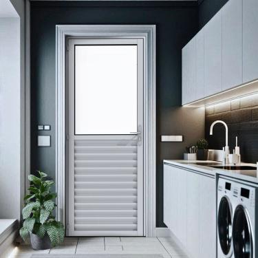 Imagem de Porta de Aluminio Laminada 210x85cm sem Divisão Branco