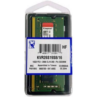 Imagem de Memória RAM para Notebook DDR4 16GB 2666MHz Kingston KVR26S19S8 16