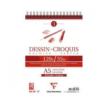 Imagem de Bloco Dessin Croquis A5 120g 50 folhas Clairefontaine