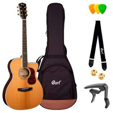 Imagem de Violão cort eletro gold-oc8 aço orchestra model om natural w/case