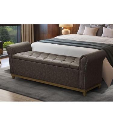 Imagem de Baú Para Quarto Cama Box Queen Size material sintético Estofado - D'Ju