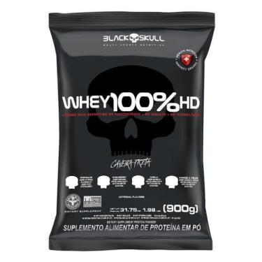 Imagem de Whey Protein 100%HD Refil 900g WPC WPI WPH Black Skull, Baunilha
