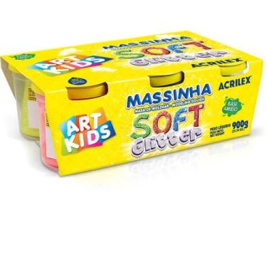 Imagem de Massa para Modelar SOFT Glitter 150G 6CORES Caixa - Acrilex