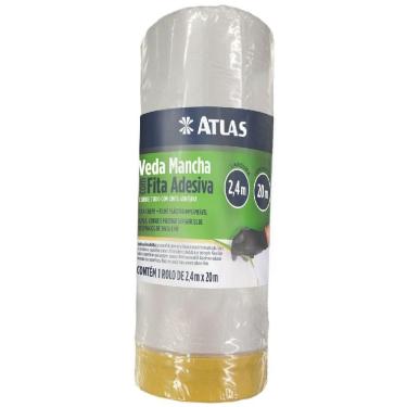 Imagem de Filme Veda Mancha com Fita Crepe AT2220-240 2,4mx20m Pincéis Atlas