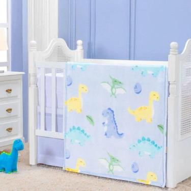 Imagem de Cobertor Bebê Baby Flannel Babyssauro Azul Toque Macio Quentinho Infan