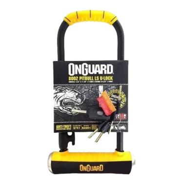 Imagem de Cadeado para Bicicleta Pitbull Ls U-lock 8002 com Mecanismo X4P Patenteado e Aço Inoxidável 14mm Amarelo On Guard