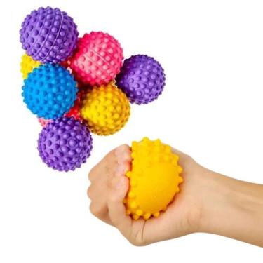 Imagem de Kit 12 Bolinhas Com Cravos Líder Brinquedos Anti Stress Estresse Massa
