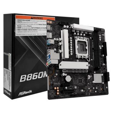 Imagem de Placa Mãe Asrock B860M-X com Socket LGA 1851 e DDR5 Micro ATX 4x DDR5 3200MHz Pcie 4.0 USB 3.2 Gen1
