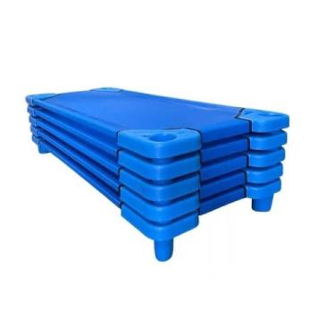 Imagem de Kit 5 Caminha Empilhavel Infantil - RealPlast, Azul