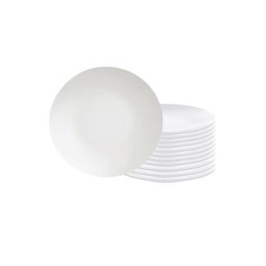 Imagem de Conjunto de Pratos Sobremesa Leonora 12 Peças Porcelana Liso Branco Tramontina