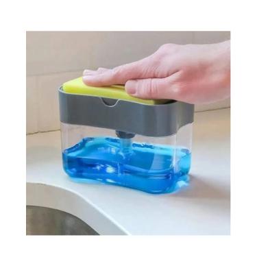 Imagem de Dispenser Detergente e Sabão 2 em 1 com Esponja 700mL - Utimix