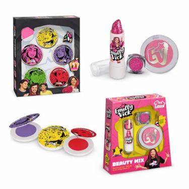 Imagem de Kit Pinta Mechas Dos Rosa + Beauty Mix Emily Vick Maquiagem Infantil C