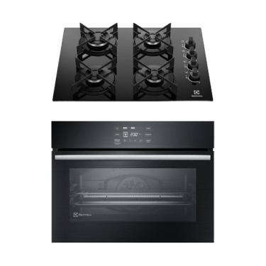 Imagem de Kit Cooktop 4 Bocas a Gás Efficient (KE4GR) + Forno de Embutir Elétrico 50L Experience (OE5EA) Electrolux
