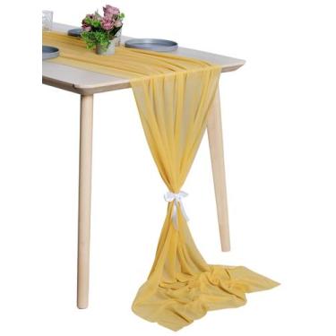 Imagem de Passadeira de Mesa MDS 300cm Chiffon - Kit com 5 - Dourado