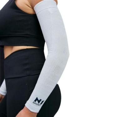 Imagem de Manguito Esportivo Spry N1 - Compressão e Suporte para Braço, Branco, 