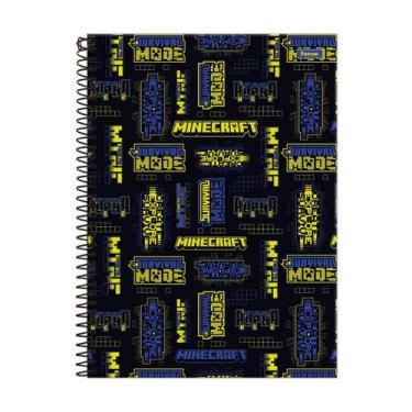 Imagem de Caderno Minecraft Creeper Espiral Capa Dura 1 Matéria 80F, Preto