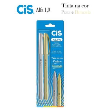 Imagem de Caneta Esferográfica Cis Alfa 1.0mm Com 2 Uni Ouro e Prata