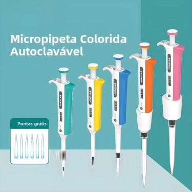 Imagem de Micropipeta De Laboratório Ajustável E Autoclavável Com Pontas De Subs