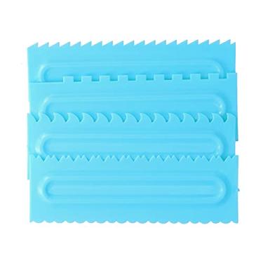 Imagem de Pente para decoração de bolos, raspador de creme leve azul para bolo de casamento para bolos, fondant para assar mousses