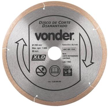 Imagem de Disco De Corte Diamantado 200Mm Contínuo Porcelanato Vonder